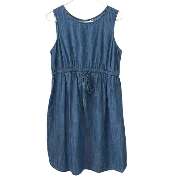 Old Navy Dresses & Skirts - Old Navy Maternity Medium Sleeveless Chambray Blue Denim Dress Cotton Casual